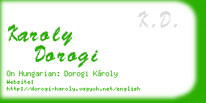 karoly dorogi business card